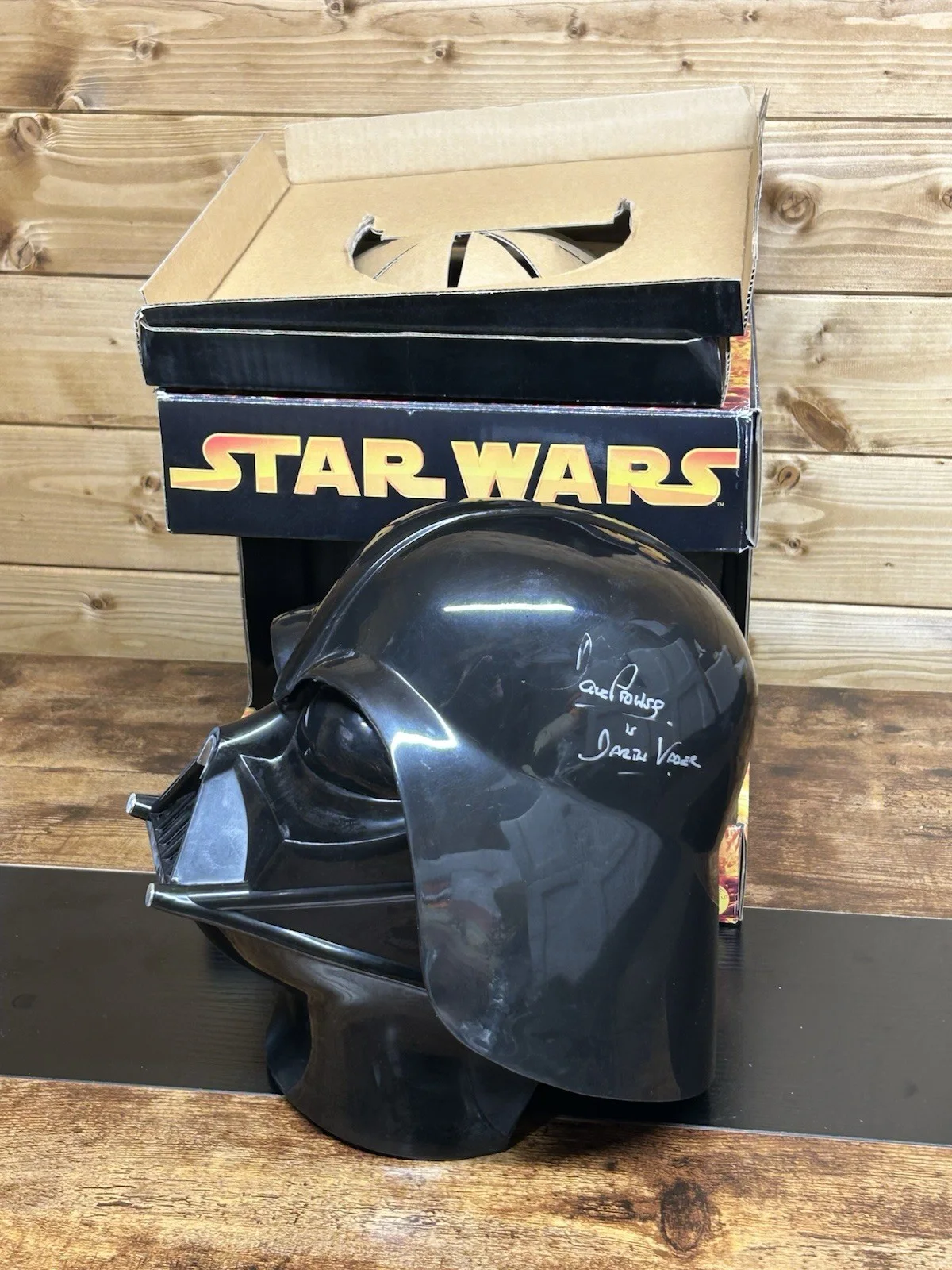Star Wars Darth Vader Helmet Signed By Dave Prowse Rubies With Original Box, image 4
