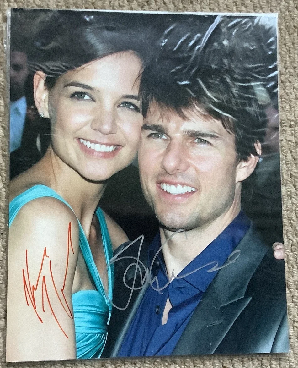 Katie Holmes & Tom Cruise Hand Signed Photo 8” x 10”, image 2