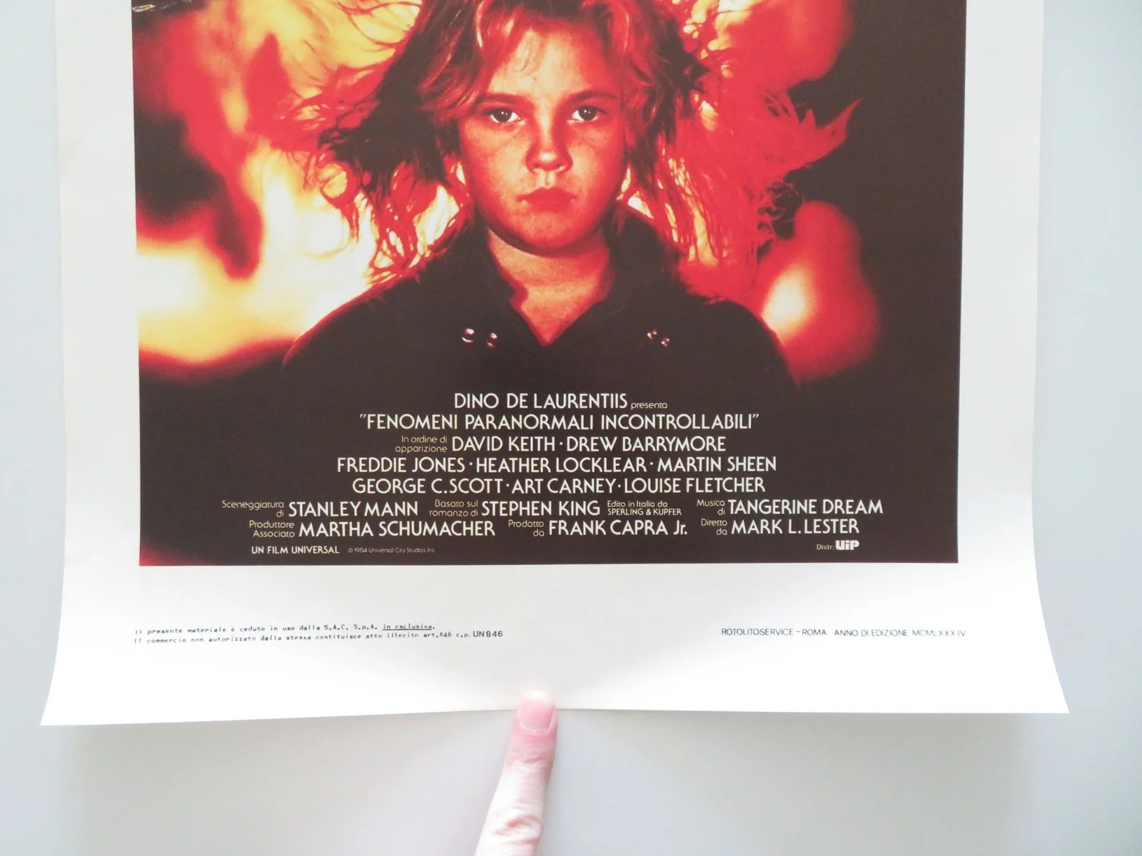 FIRESTARTER ITALIAN LOCANDINA POSTER DREW BARRYMORE DAVID KEITH KING 1984, image 4