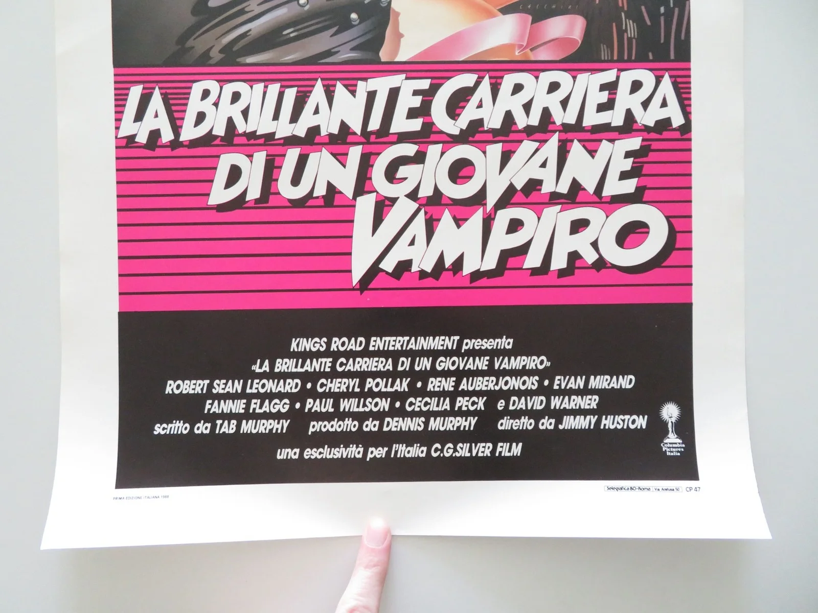 LA BRILLANTE CARRIERA DI UN GIOVANE VAMPIRO ITALIAN LOCANDINA POSTER 1988, изображение 4