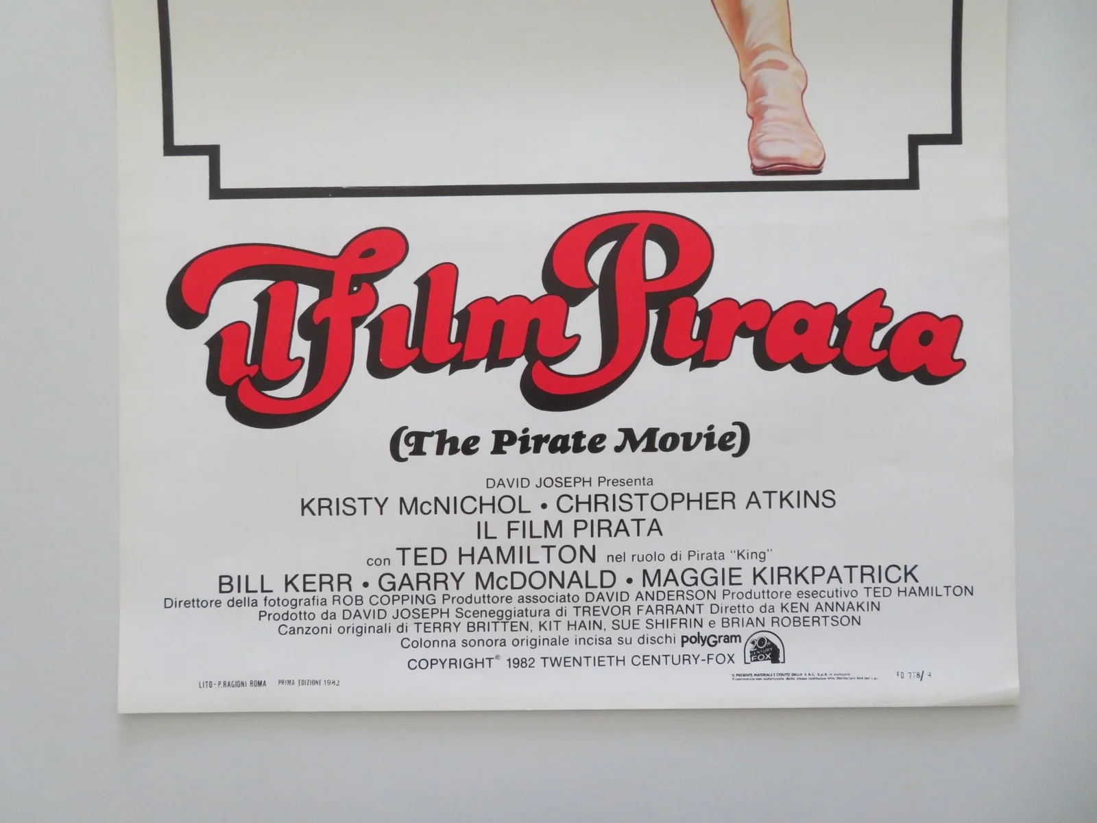 THE PIRATE MOVIE ITALIAN LOCANDINA POSTER MCNICHOL CHRISTOPHER ATKINS 1982, изображение 4