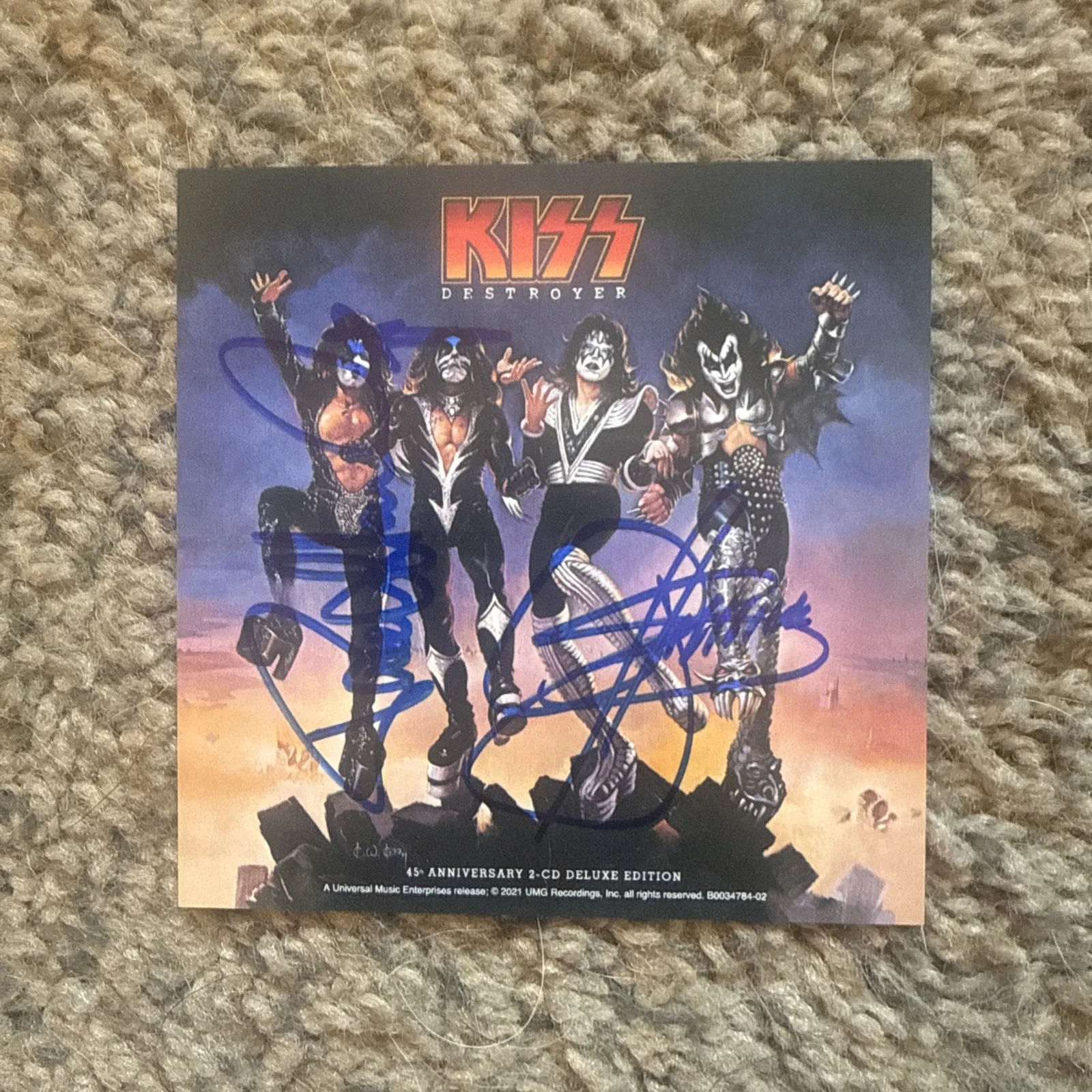 GENE SIMMONS & PAUL STANLEY (KISS).. Destroyer 45th Annvy Deluxe CD - SIGNED, image 2