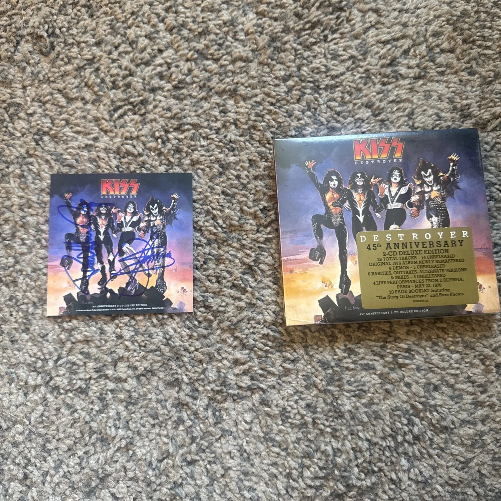 GENE SIMMONS & PAUL STANLEY (KISS).. Destroyer 45th Annvy Deluxe CD - SIGNED, image 4