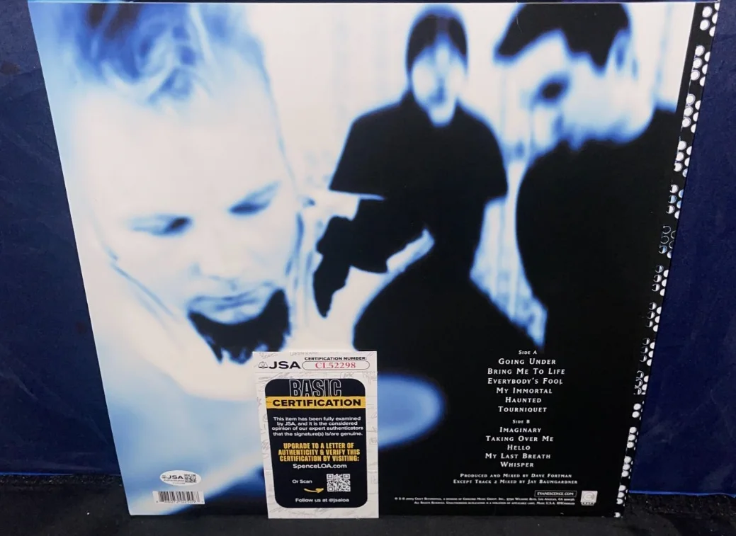 Amy Lee Evanescence Fallen Bring Me To Life Signed Autographed Album Vinyl JSA 6, изображение 2