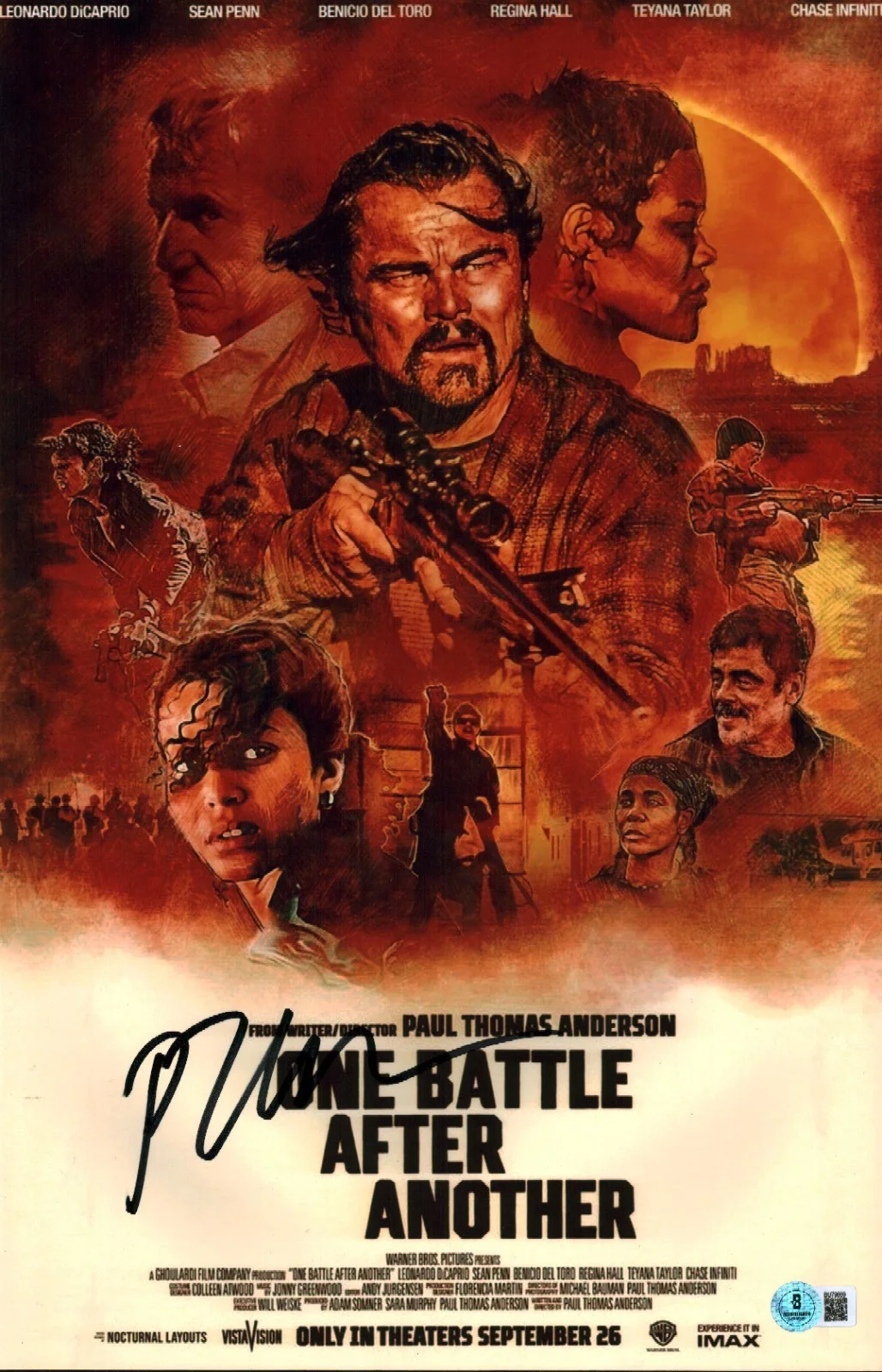 Paul Thomas Anderson — Paul Thomas Anderson Signed One Battle After Another 11x17 Photo Poster BAS COA