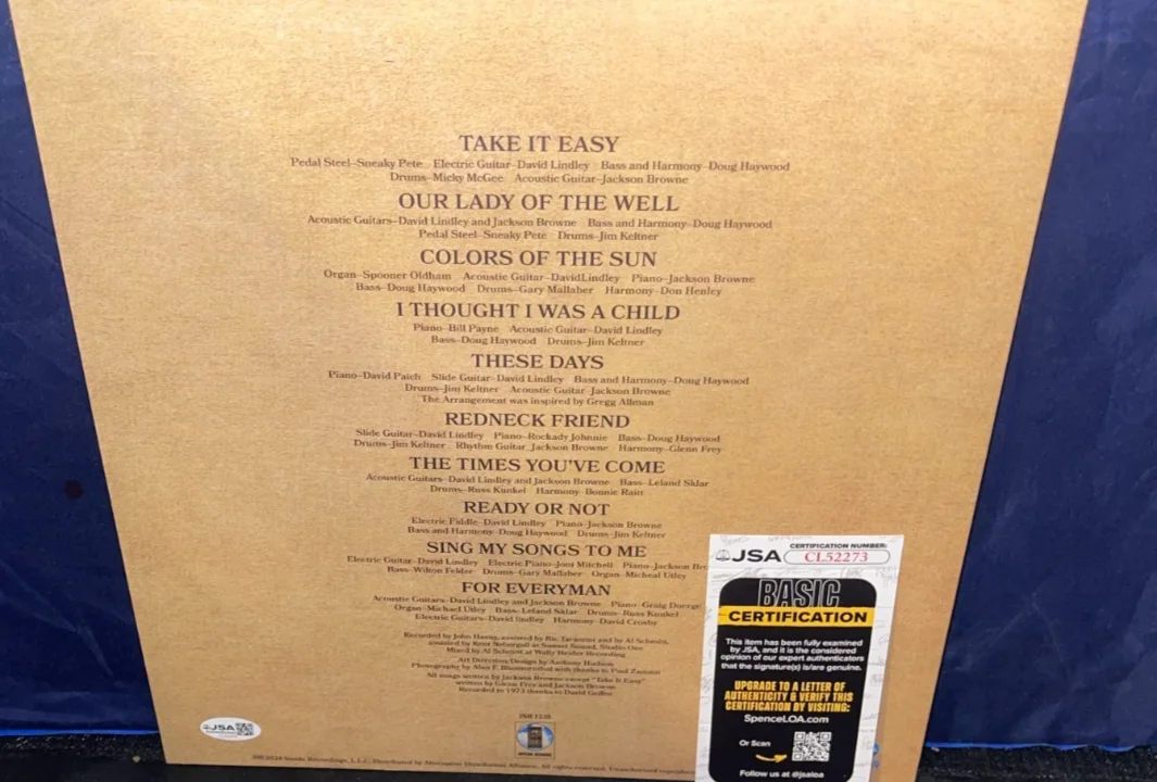 Jackson Browne For Everyman Signed Autographed Album Vinyl Record LP JSA, image 4