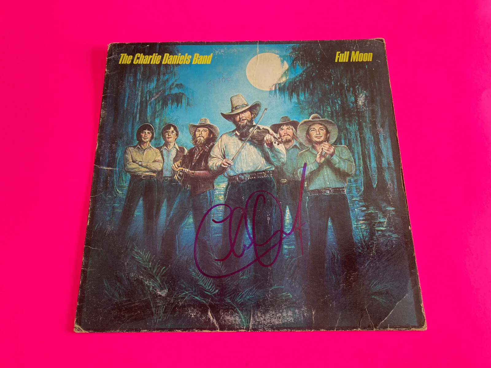 CHARLIE DANIELS SIGNED AUTOGRAPH FULL MOON FEVER VINYL LP *PROOF*, изображение 2