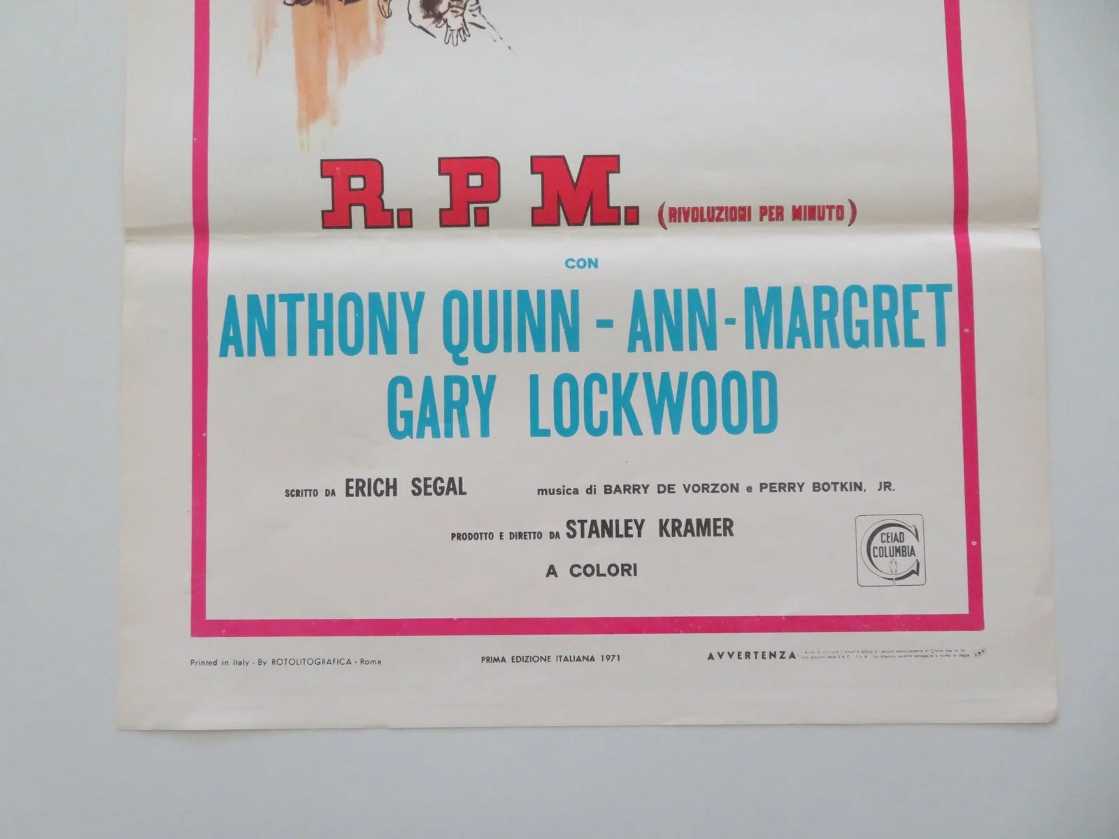 R.P.M. ITALIAN LOCANDINA POSTER ANTHONY QUINN ANN-MARGRET 1971, изображение 4