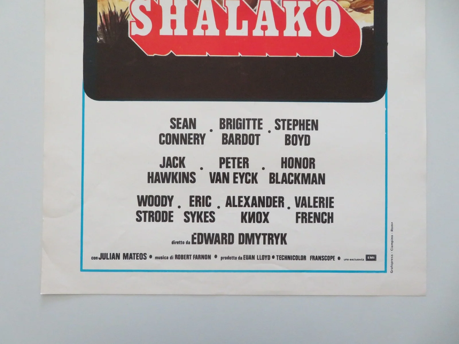 SHALAKO ITALIAN LOCANDINA POSTER SEAN CONNERY BRIGITTE BARDOT 1968, изображение 4