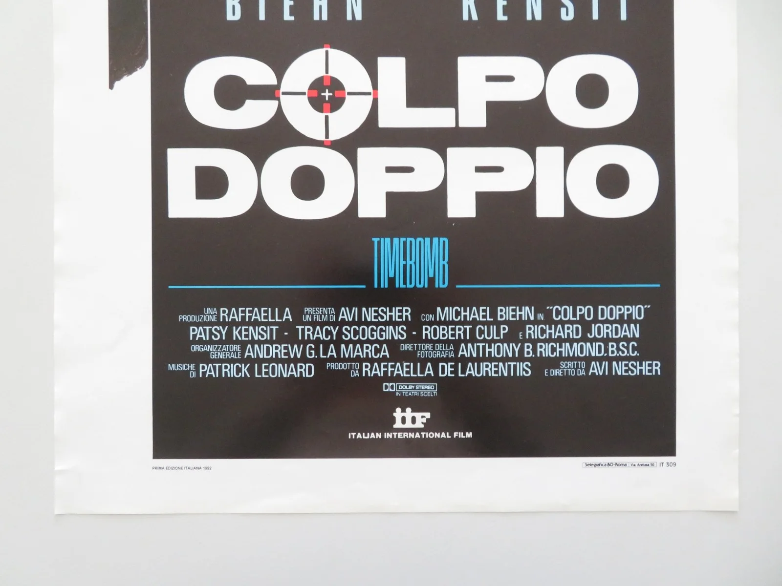 TIMEBOMB ITALIAN LOCANDINA POSTER MICHAEL BIEHN PATSY KENSIT 1992, image 4