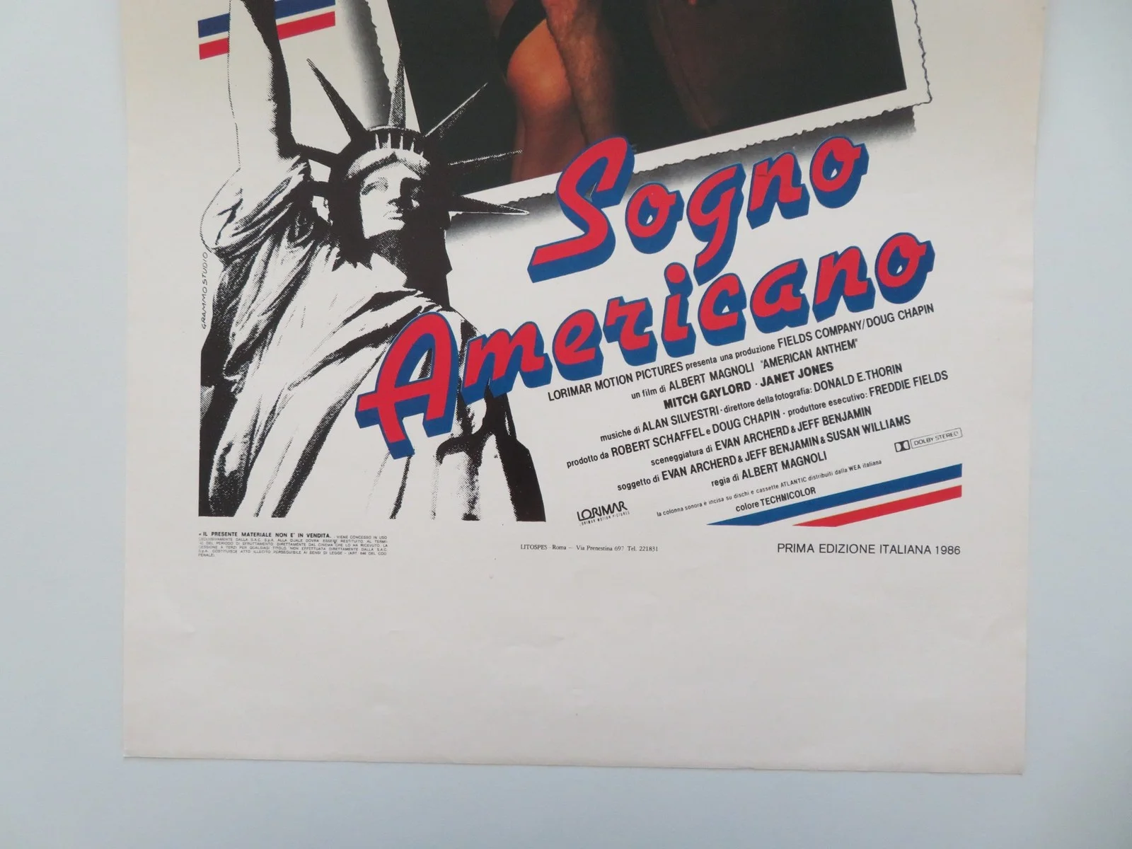 AMERICAN ANTHEM ITALIAN LOCANDINA POSTER MITCH GAYLORD JANET JONES 1986, изображение 4