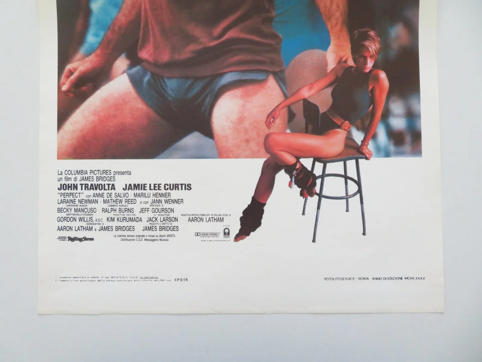 PERFECT ITALIAN LOCANDINA POSTER JOHN TRAVOLTA JAMIE LEE CURTIS 1985, изображение 4