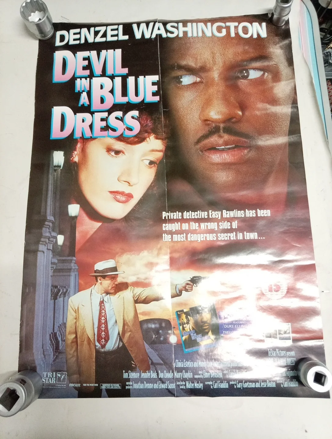 Poster 1995 Denzel Washington Original Movie Devil in a Blue Dress, image 2