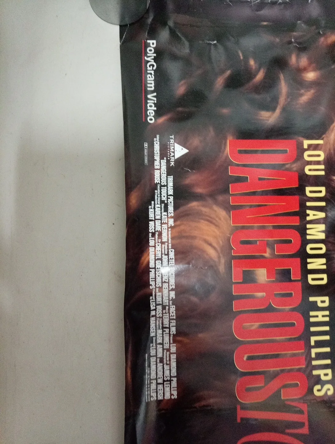 ORIGINAL, 'DANGEROUS TOUCH', UK VIDEO STORE PROMO POSTER( 1993 ). 59 X 42 CM., изображение 4