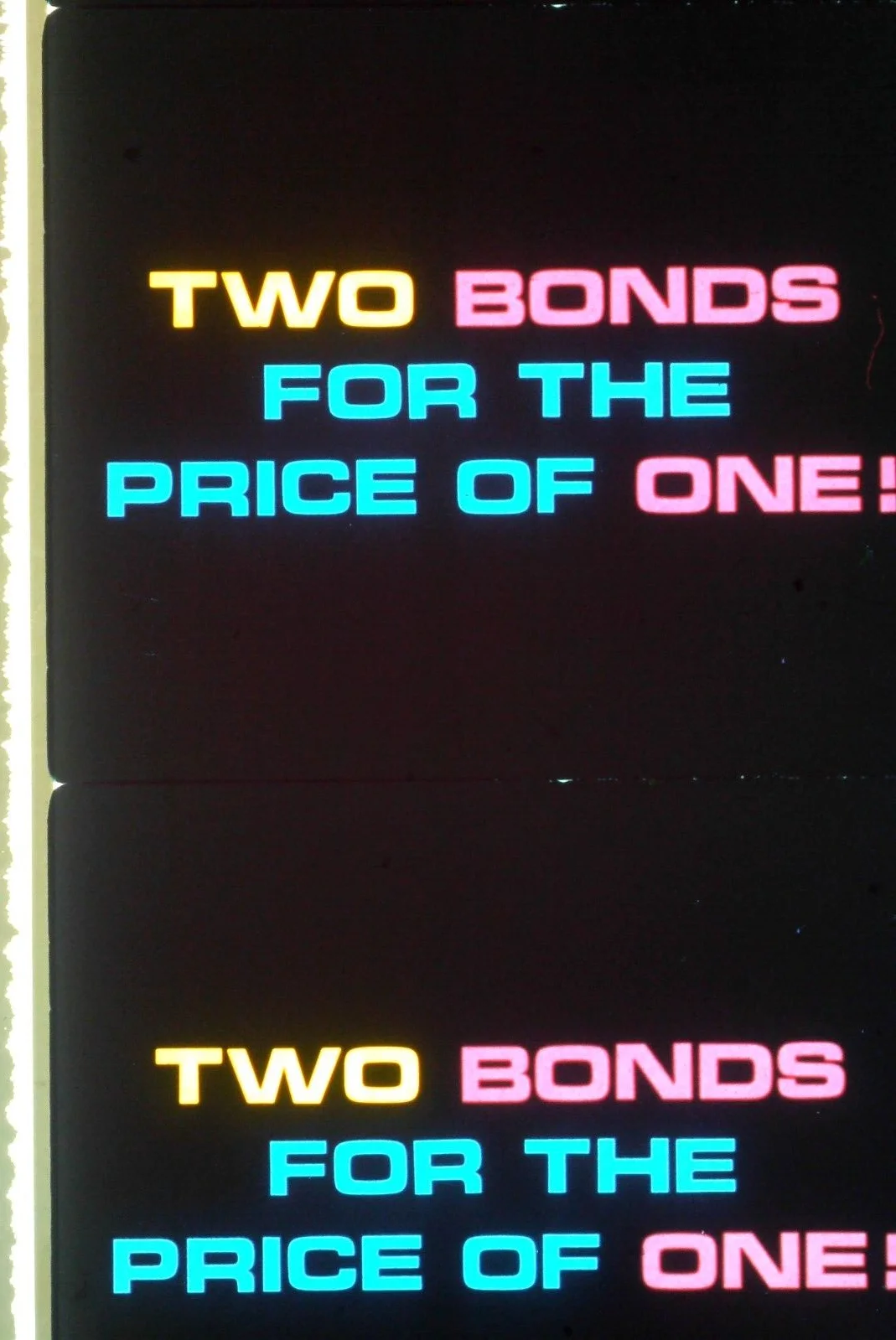 1 x STRIP of FILM CELLS - JAMES BOND Double Bill Trailer, изображение 3