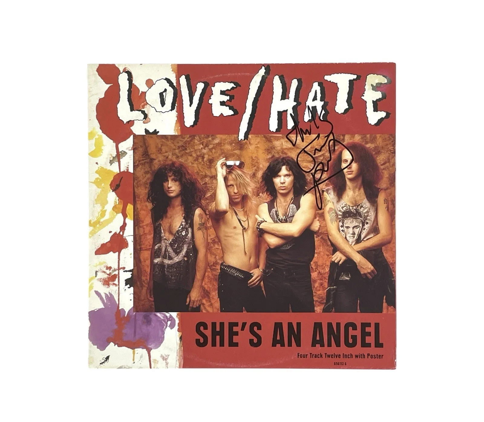 Love/Hate Jizzy Pearl Signed She’s an Angel Limited Edition UK 12” Vinyl Record, image 3