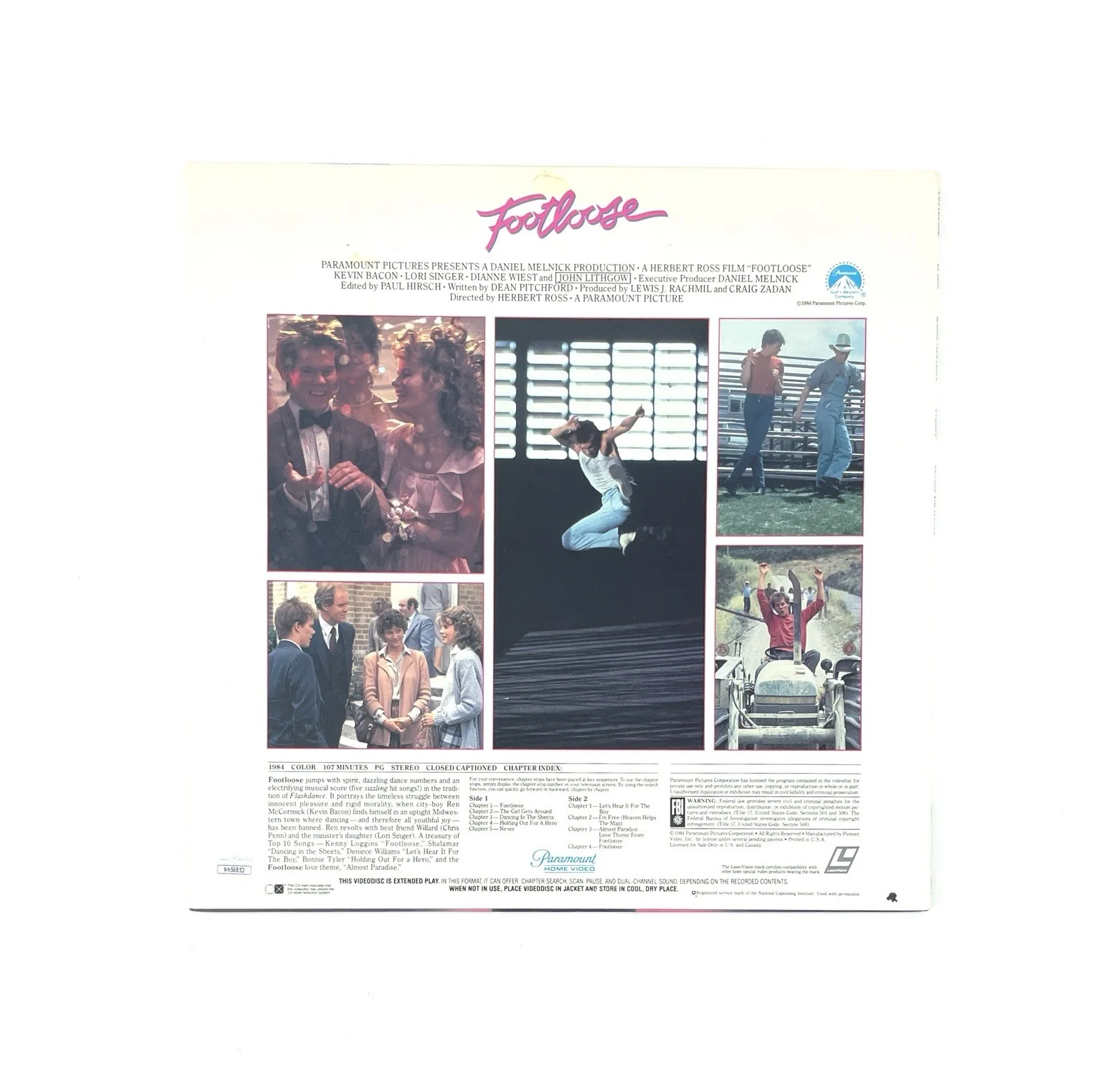 Kevin Bacon — Footloose Signed Laserdisc Movie by Kevin Bacon JSA COA Certified Autographed, image 3