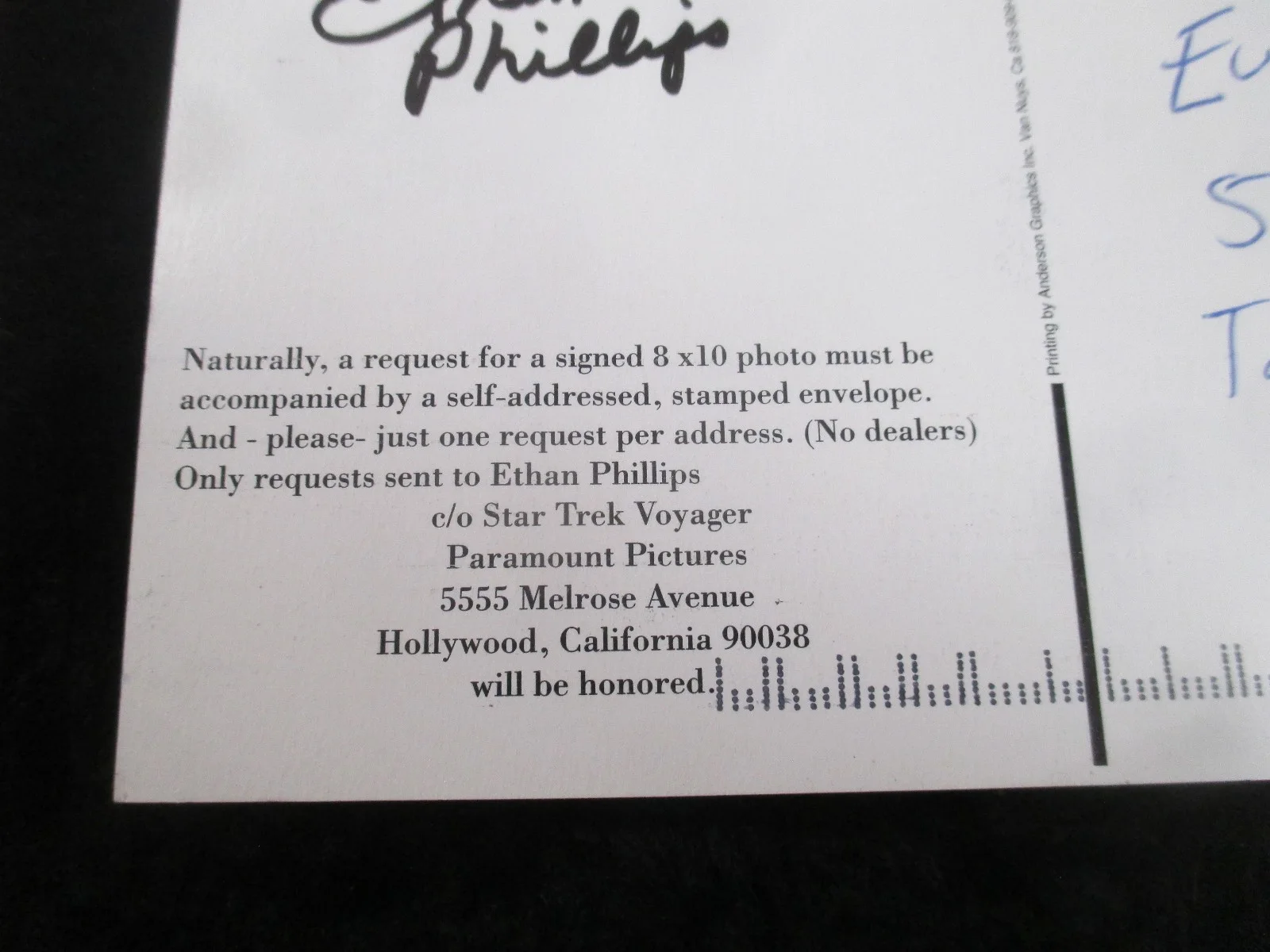 Ethan Phillips — ETHAN PHILLIPS (STAR TREK VOYAGER) AUTOGRAPHED 6 x 4 Postcard, изображение 4