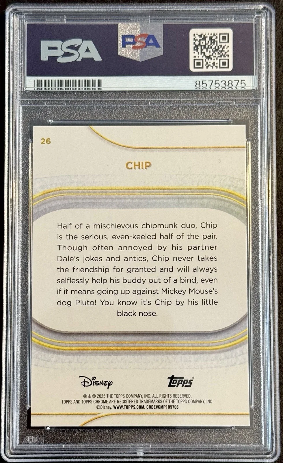 John Mulaney — John Mulaney Signed 2025 Topps Chrome Disney Chip Card PSA/DNA Slabbed, image 2