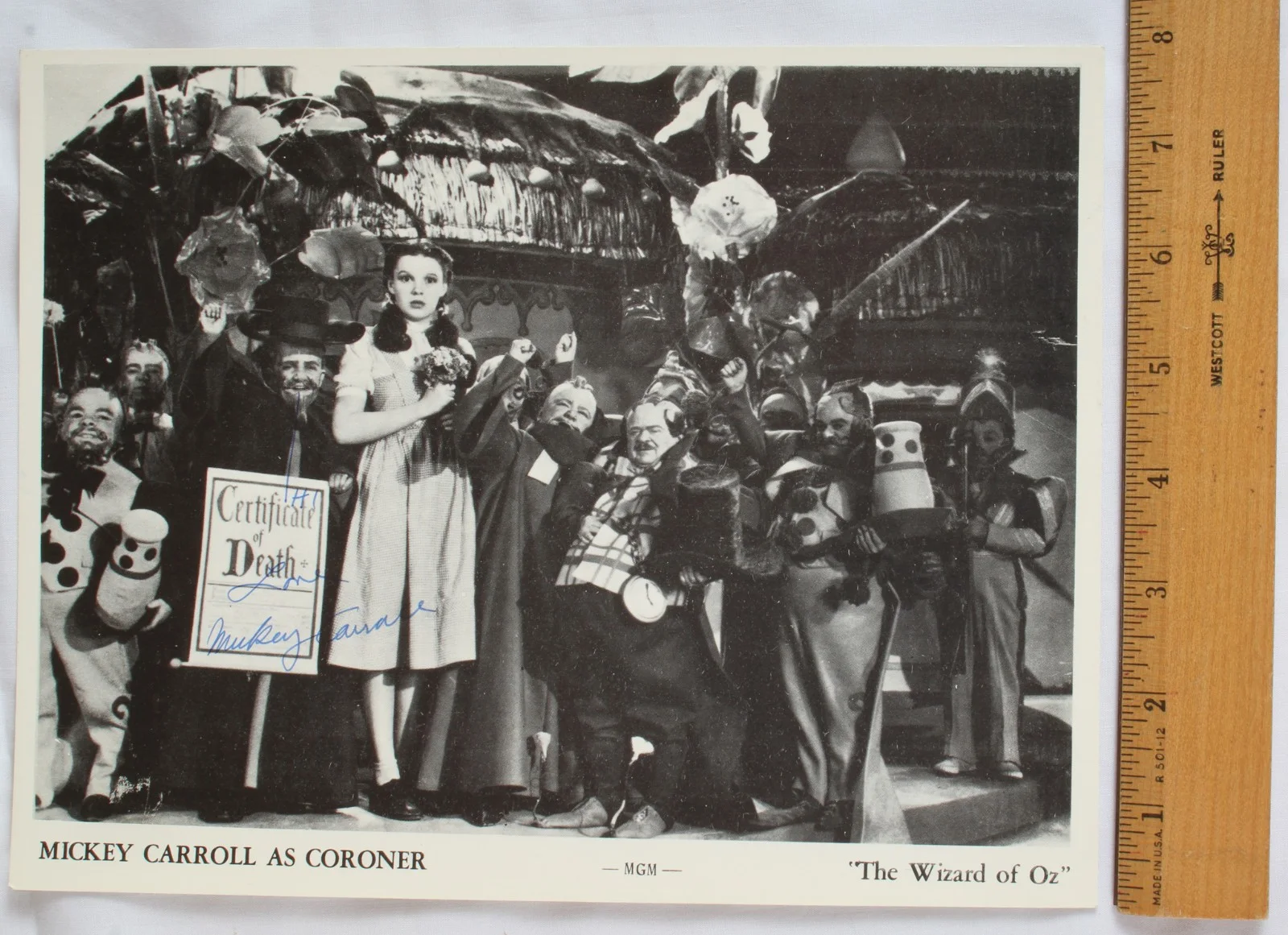 Mickey Carroll — Mickey Carroll Signed Wizard of Oz -MGM- Photo Autograph Munchkinland Rare, изображение 5