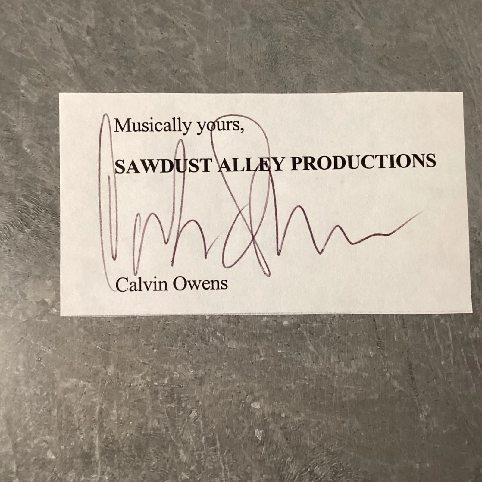 CALVIN OWENS Signed Paper Autographed BB KING Bandleader RARE, изображение 2