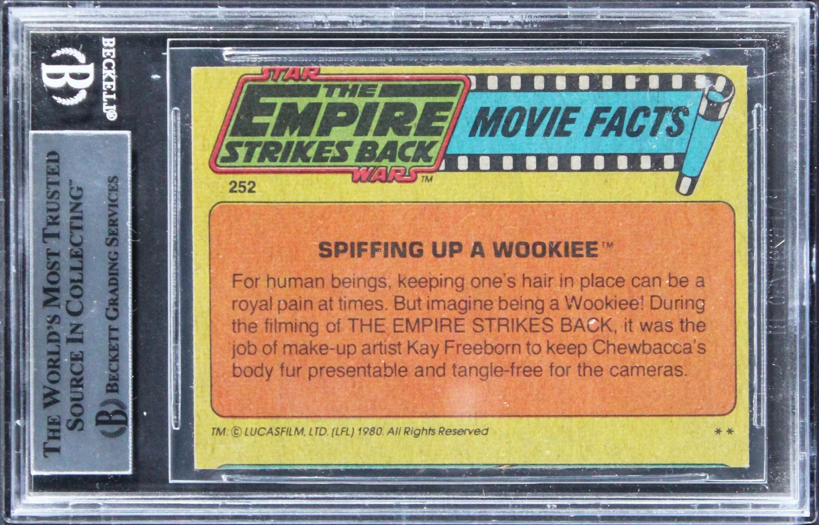 Peter Mayhew, Kay Freeborn — (2) Mayhew & Freeborn "w/ Insc" Signed 1980 Star Wars ESB #252 Card BAS Slab 3, изображение 2