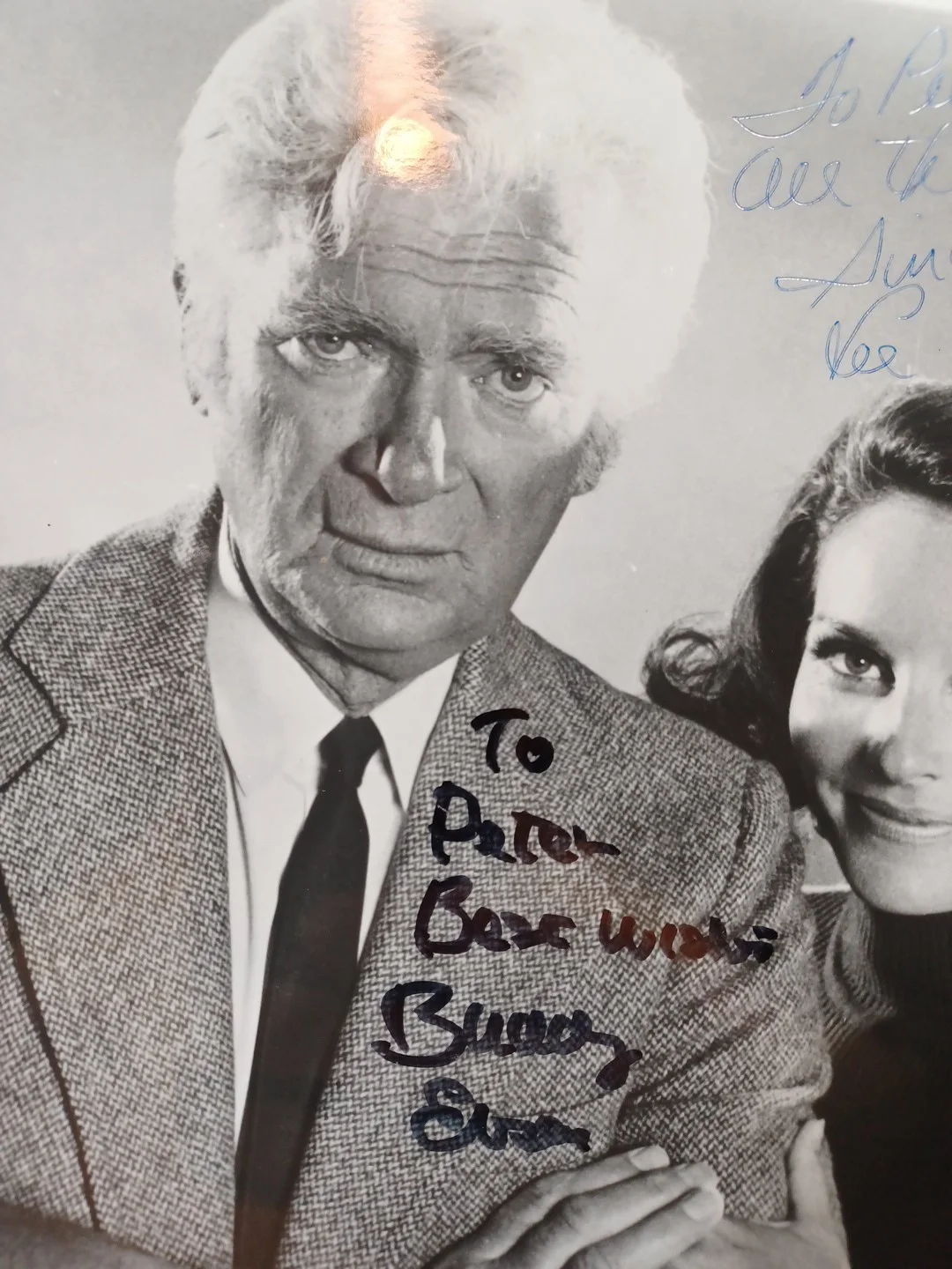 70's Barnaby Jones Autographed Photo Buddy Ebsen & Lee Meriwether 8 x 10 RRP 455, изображение 2
