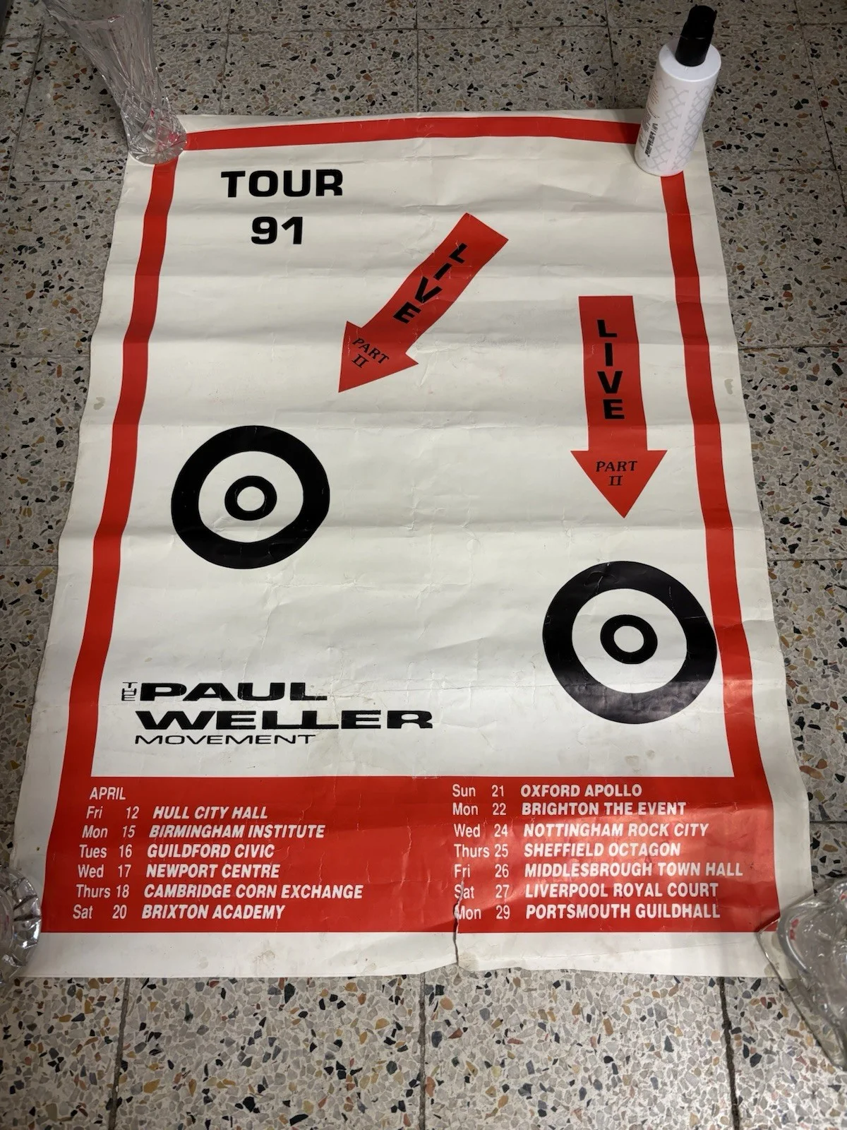 Vintage Paul Weller “Movement” 1991 Promo Tour Poster Original Fair Condition, изображение 4