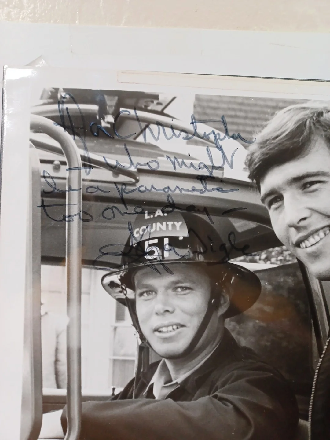 70's Emergency Autographed Photo Randolph Mantooth & John Gage 8 x 10 RRP 452, image 2