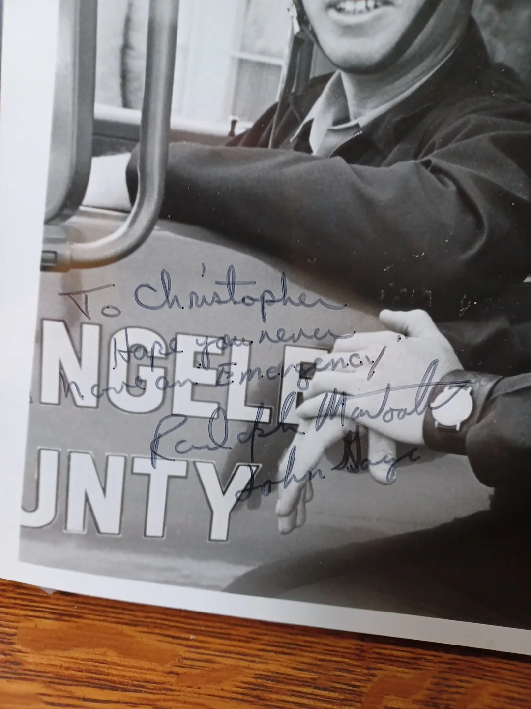 70's Emergency Autographed Photo Randolph Mantooth & John Gage 8 x 10 RRP 452, image 3