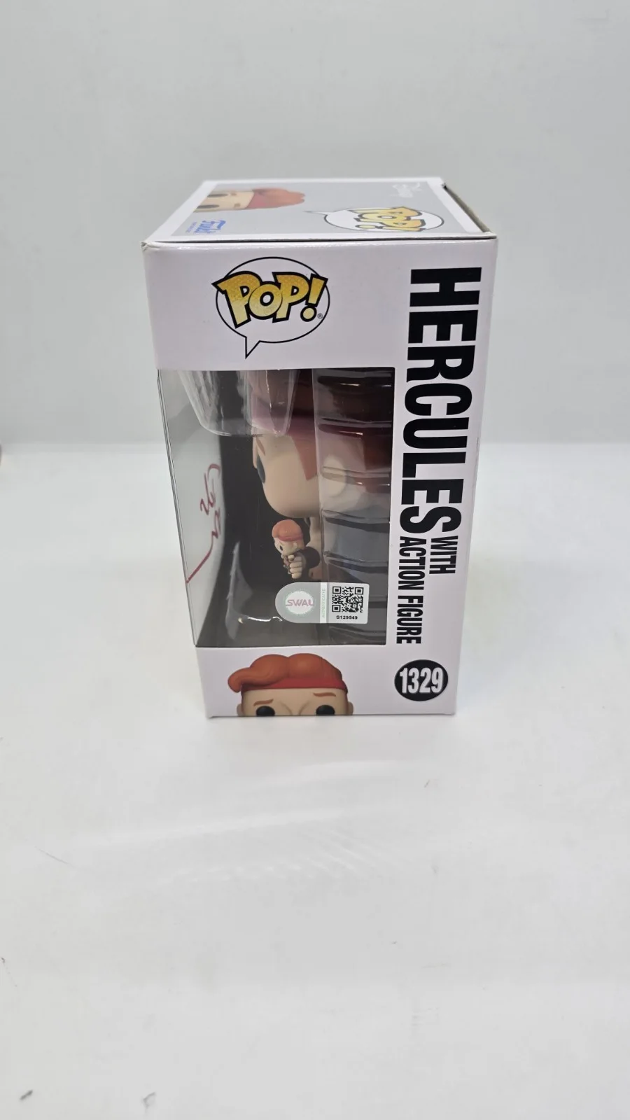 tate donovan — Tate Donovan SIGNED Hercules W/ Action Figure FUNKO POP #1329 SWAU, image 2