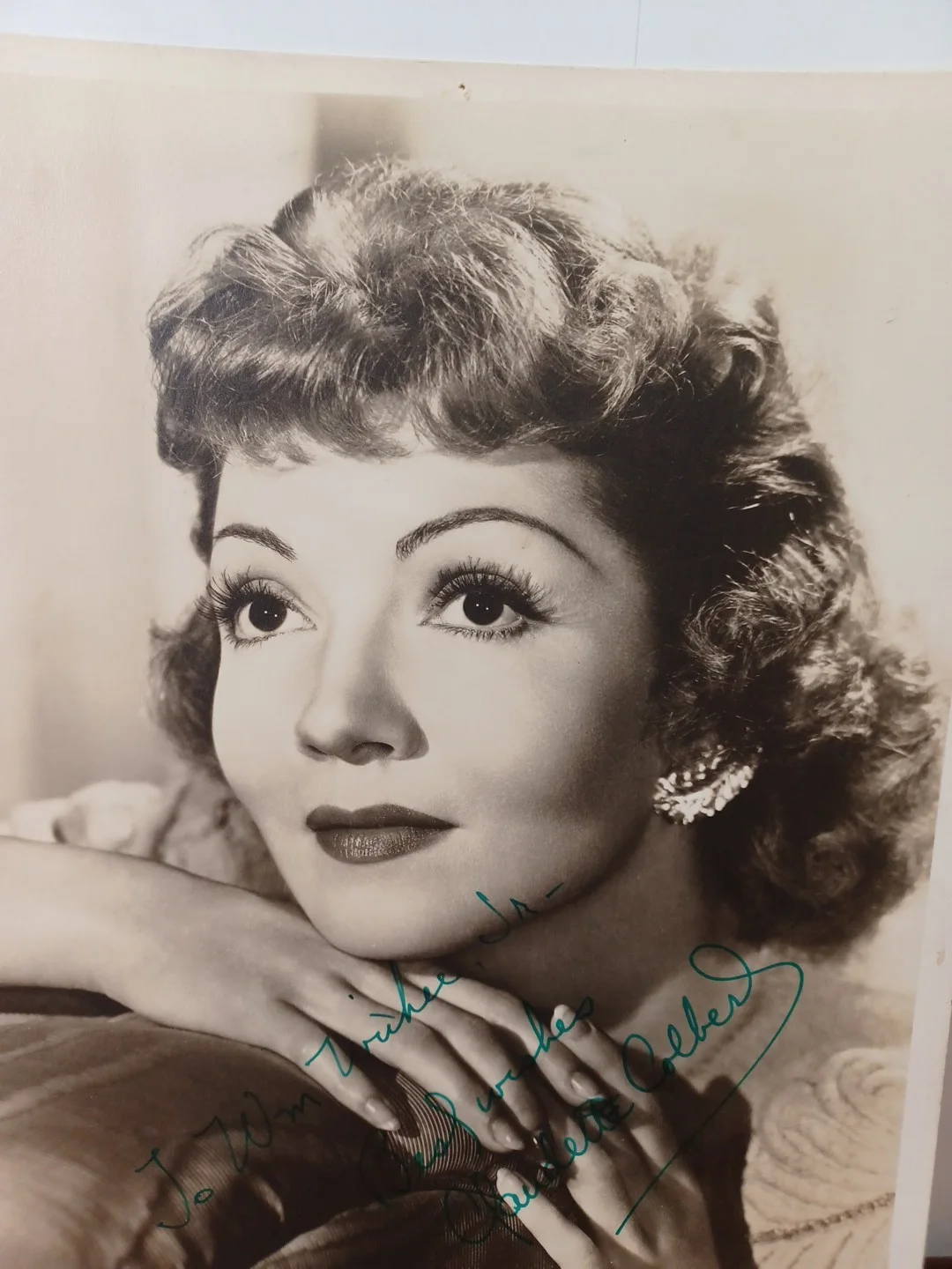 40's American Actress Claudette Colbert Autographed Photo 8 x 10 RRP 449, изображение 3