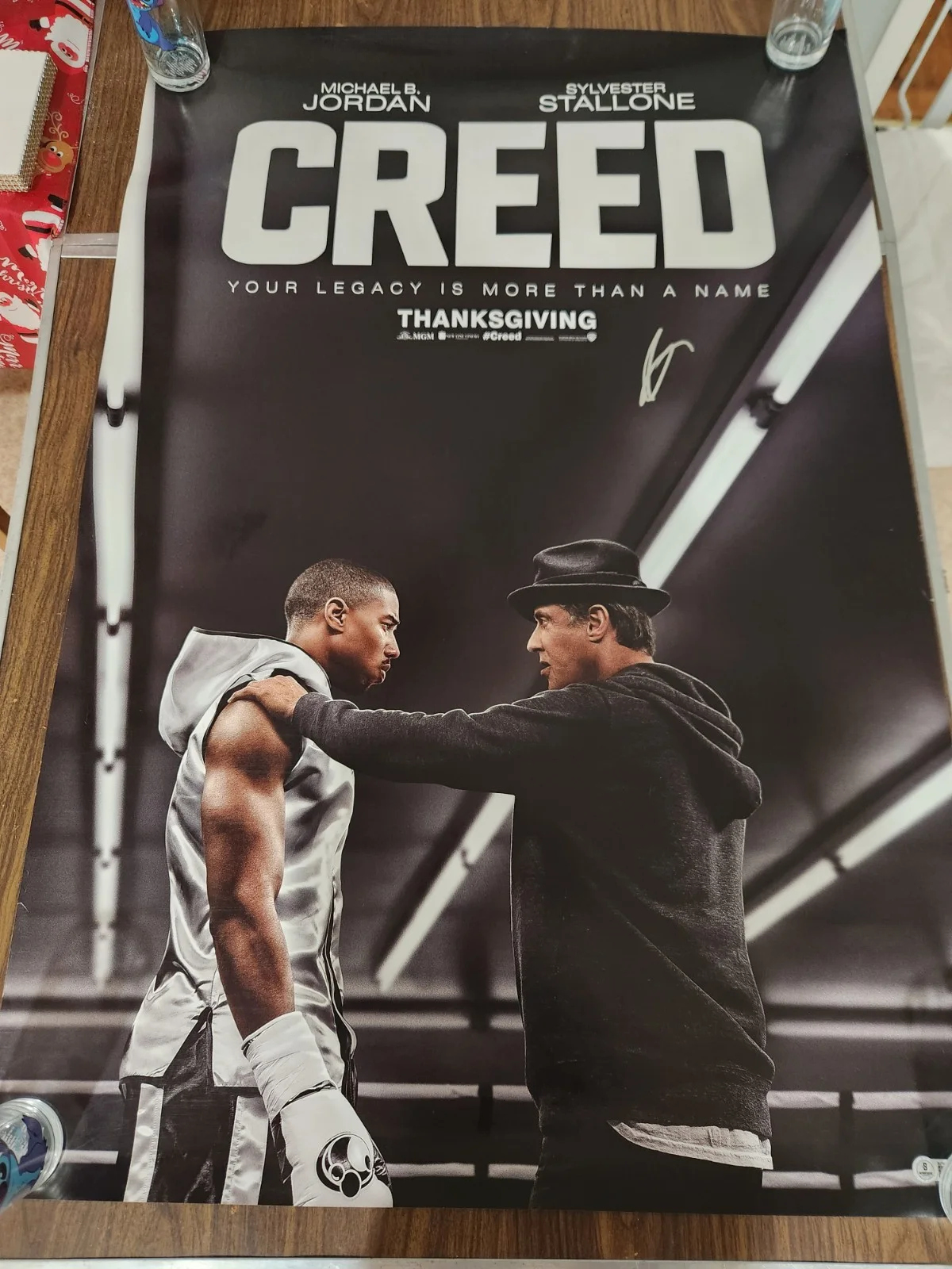 ryan coogler — Ryan Coogler Signed Creed Director Original 27x40 Poster Michael B Rocky COA BAS