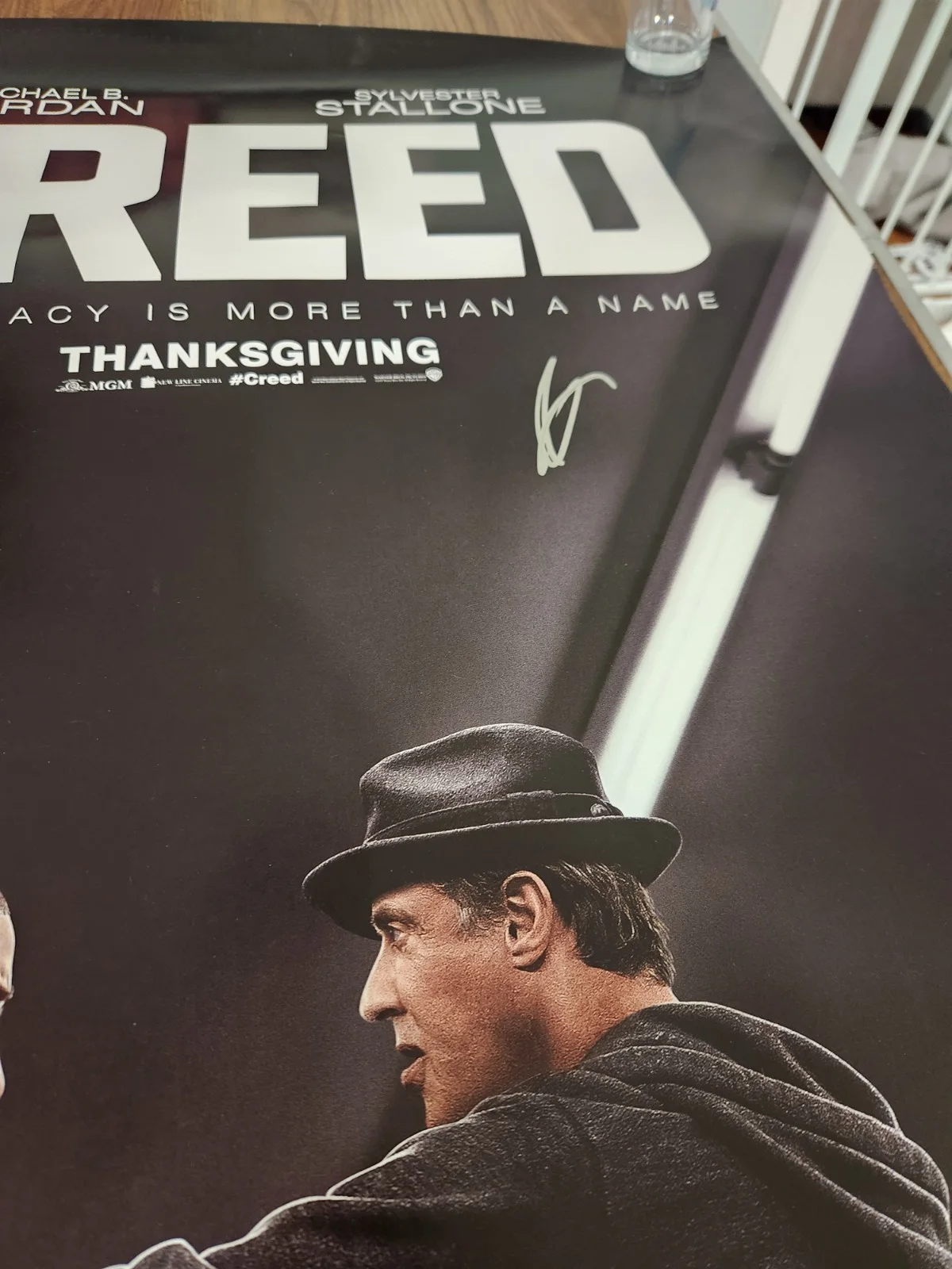 ryan coogler — Ryan Coogler Signed Creed Director Original 27x40 Poster Michael B Rocky COA BAS, изображение 2