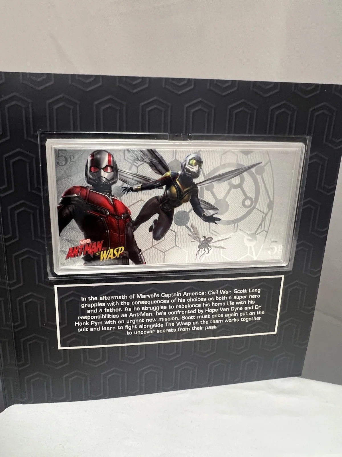 Marvel Anti-man And The Wasp 5g .999 Silver Official Collector Note, image 2