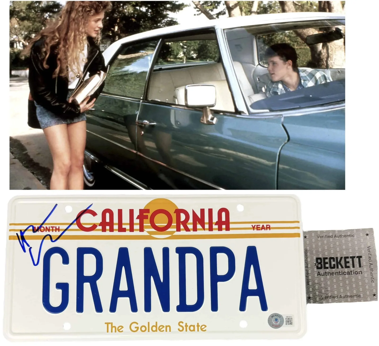 Heather Graham — Heather Graham signed License Plate Mercedes Lane Beckett Authentication