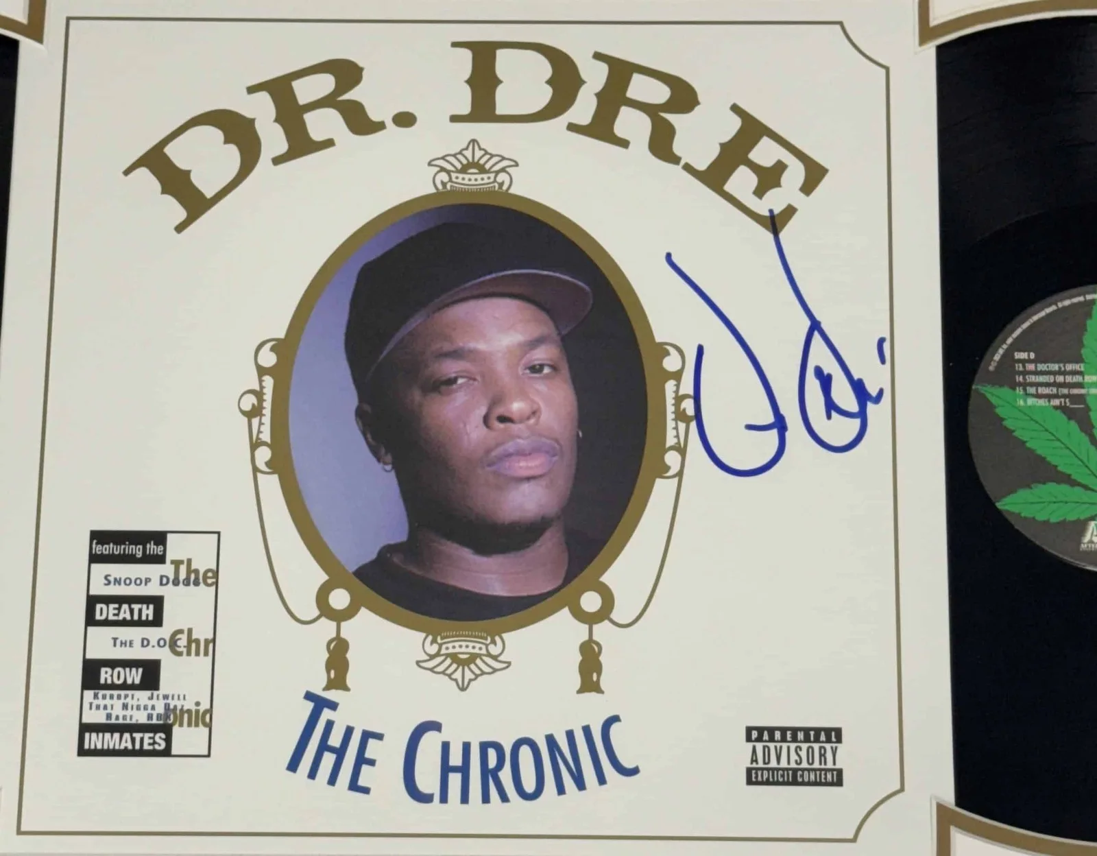 Dr. Dre signed 12″ Vinyl Record Jacket Sleeve The Chronic Rapper Rap, image 5