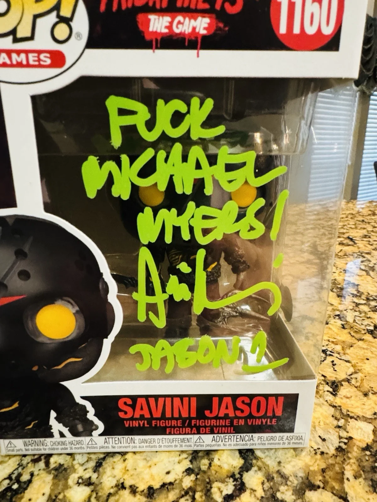 Jason Voorhees Savini Funko Pop Signed Ari Lehman Beckett W/ F Michael Myers, изображение 2