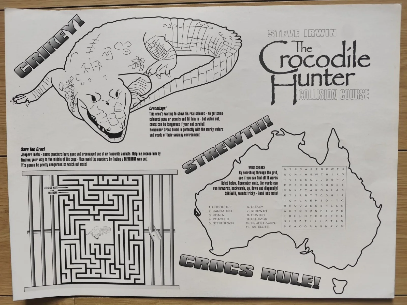 🎯 Crocodile Hunter (2002) – Mini Quad 12"x16" – SS – Steve Irwin Wildlife, image 2