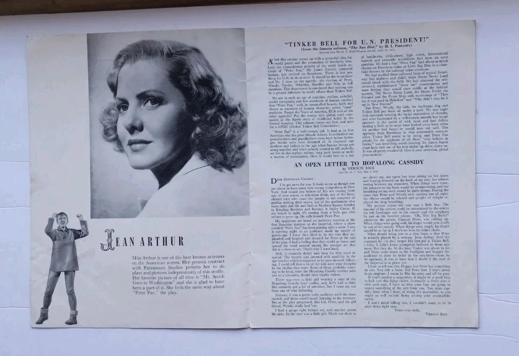 Peter Pan Playbill Program 1951 Boris Karloff Jean Arthur, image 2