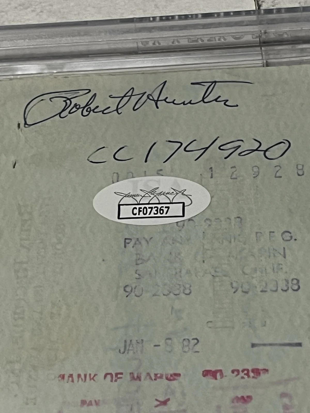 Grateful Dead Signed Robert Hunter Endorsed Relix Records Check Beckett Encased, image 2