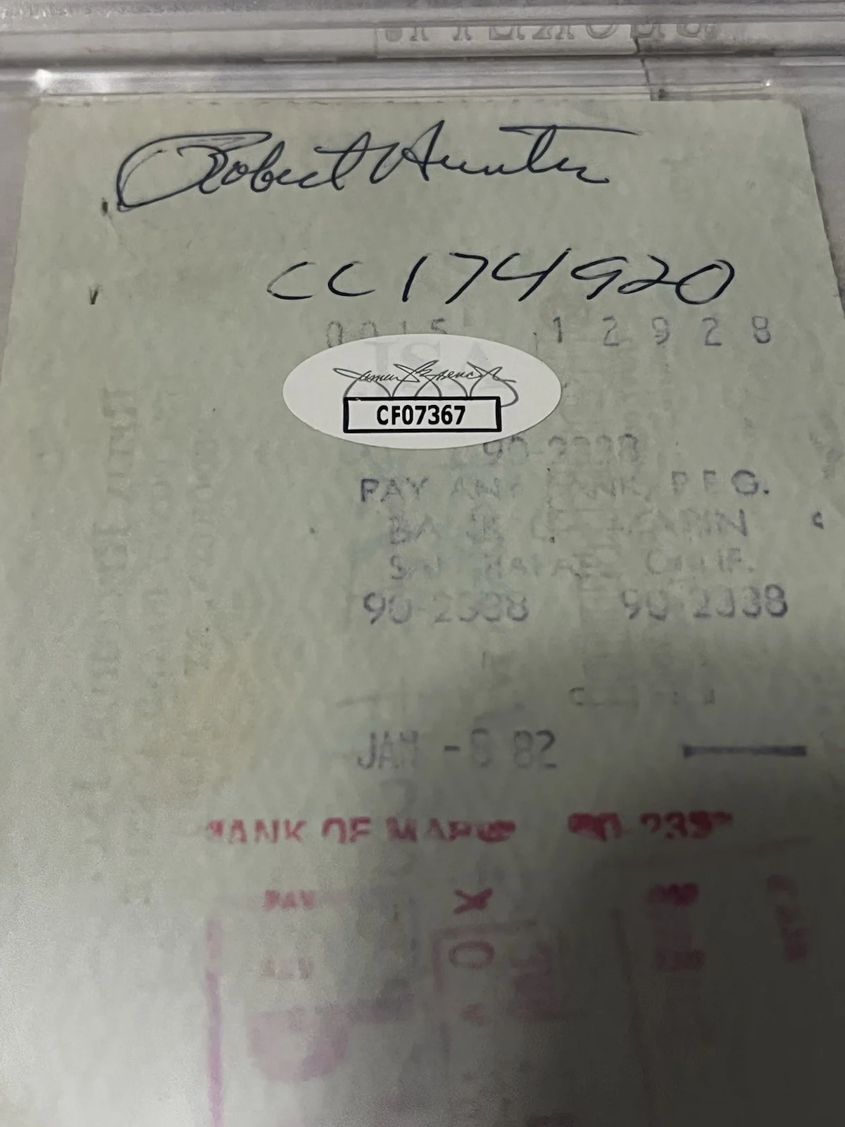 Grateful Dead Signed Robert Hunter Endorsed Relix Records Check Beckett Encased, image 3