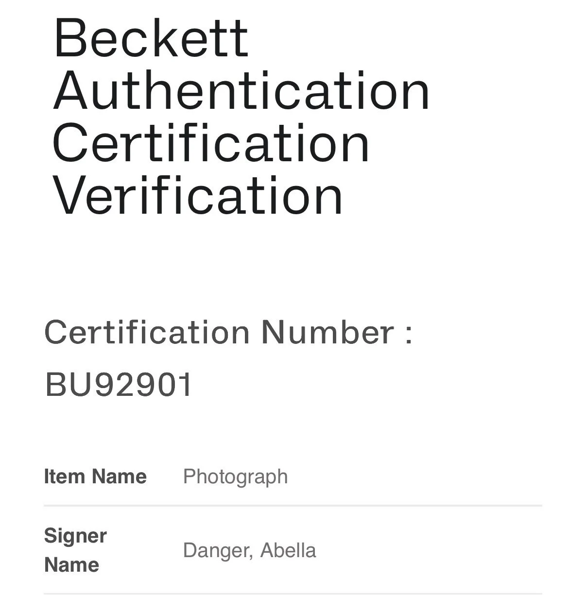 Abella Danger Signed 8x10 Photo Sexy Hot BAS COA Autograph, изображение 2