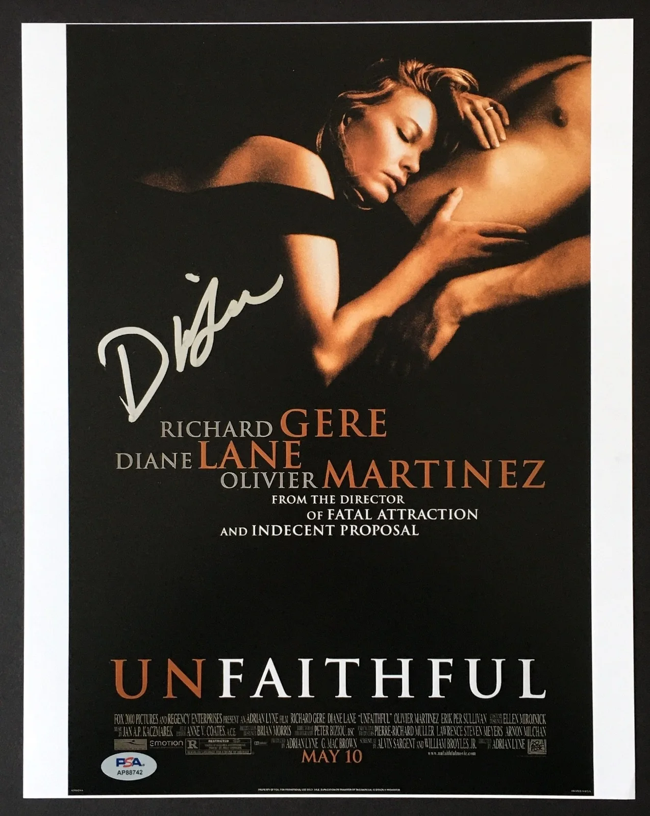 Diane Lane — DIANE LANE SIGNED 11x14 PHOTO PSA DNA AUTOGRAPH UNFAITHFUL