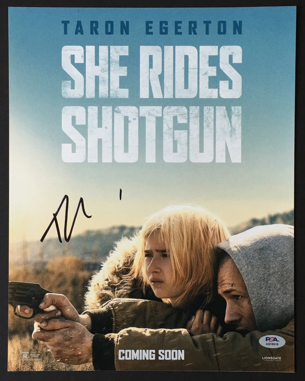 Taron Egerton — TARON EGERTON SIGNED 11x14 PHOTO PSA DNA AUTOGRAPH SHE RIDES SHOTGUN