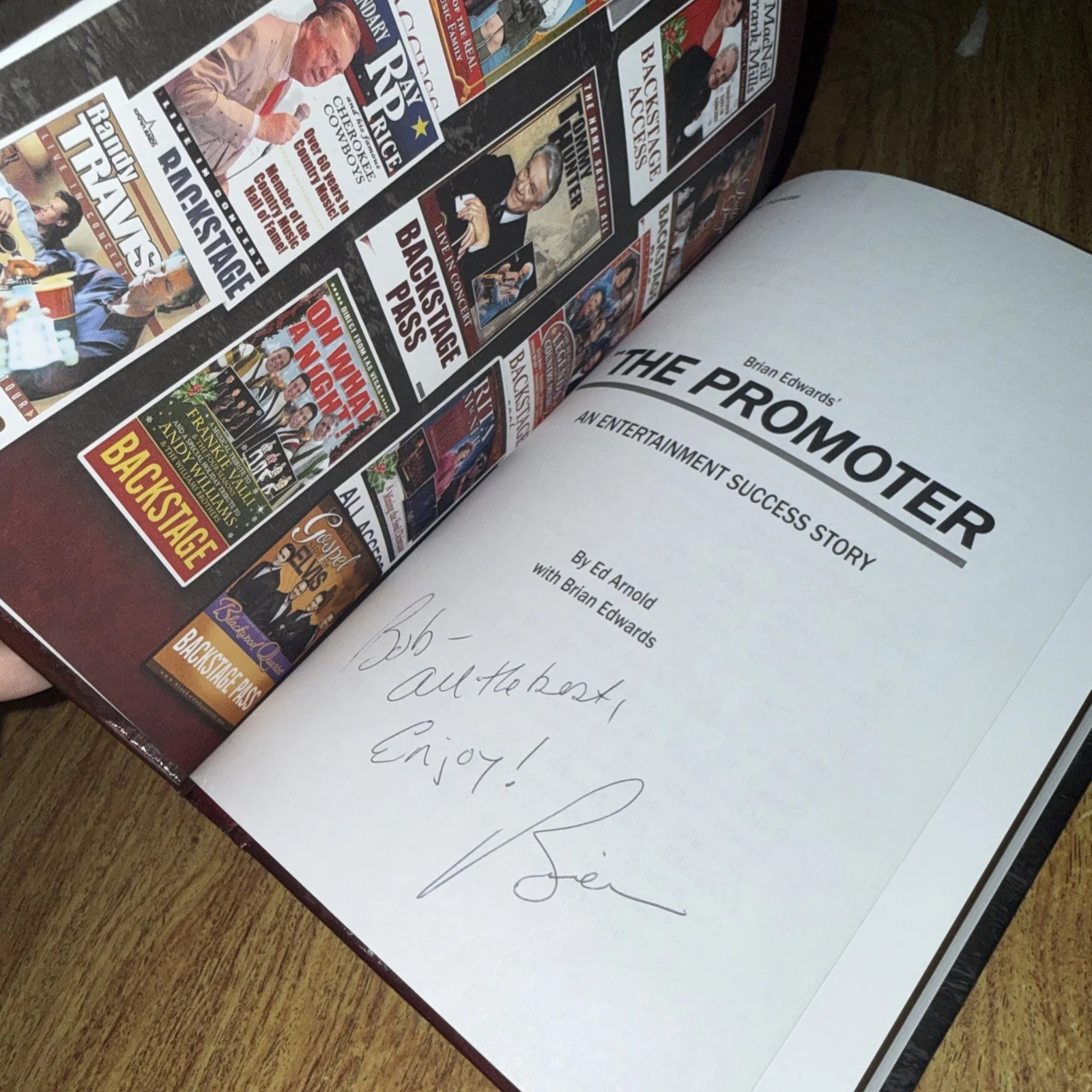 Brian Edwards The Promoter Hardback Signed Book Country Music, изображение 2