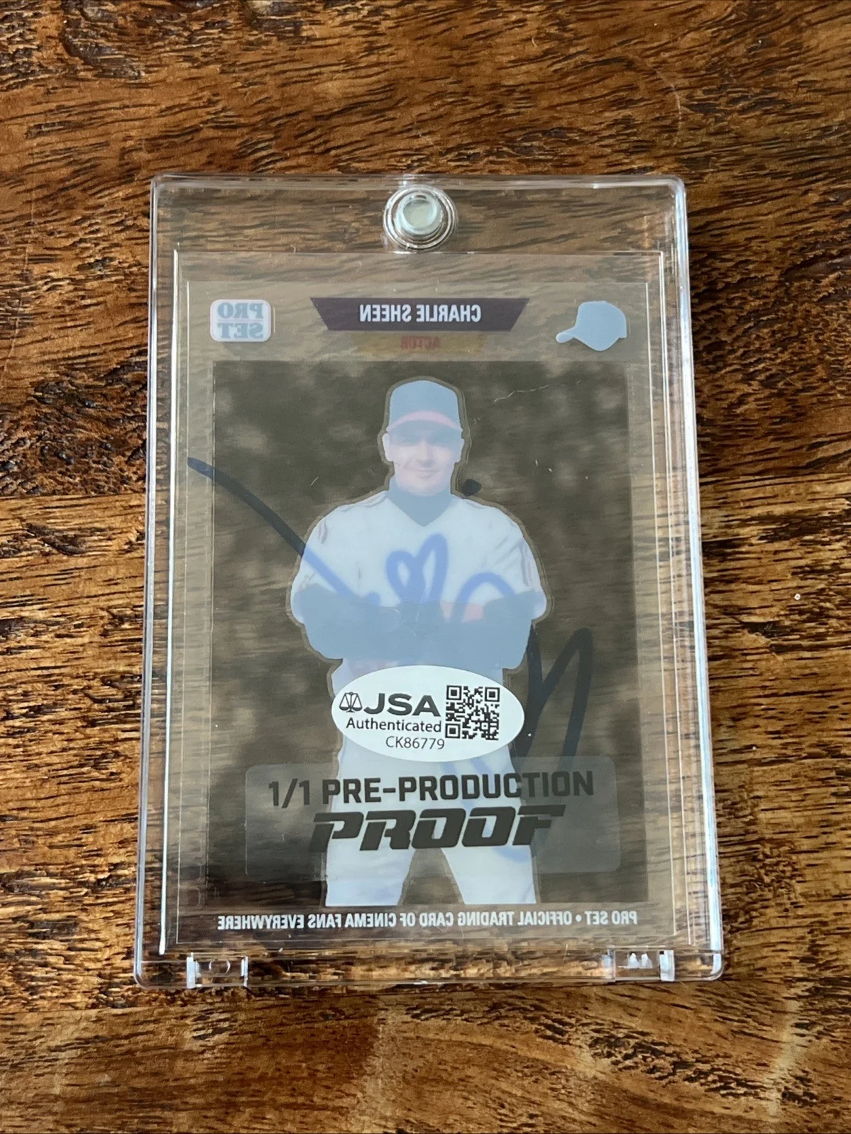 Charlie Sheen — Charlie Sheen IP Signed Pro Set 1/1 Card JSA Coa Major League Autographed, изображение 2