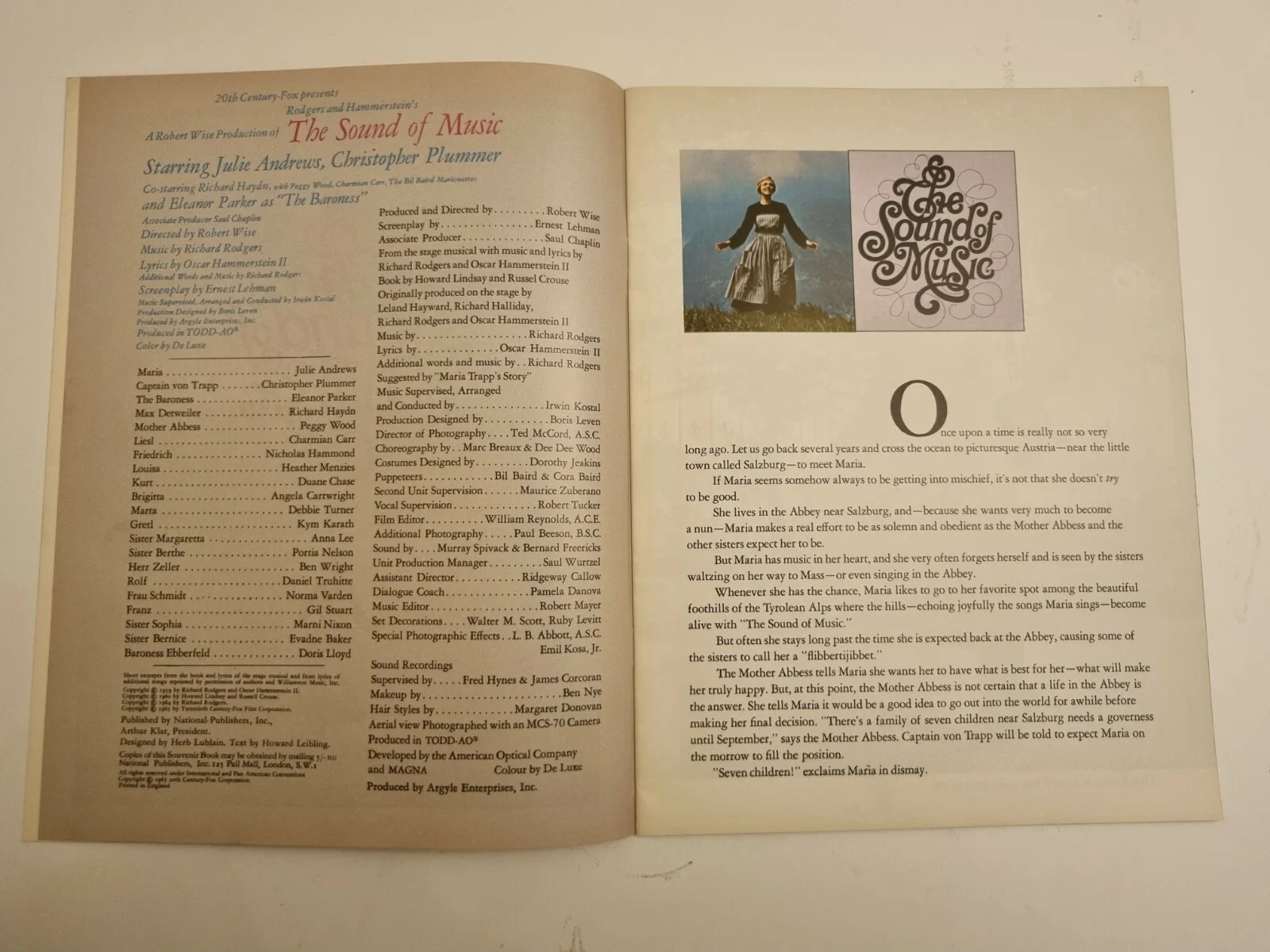 Cinema Programme The Sound Of Music -Julie Andrews Christopher Plummer E Parker, image 3