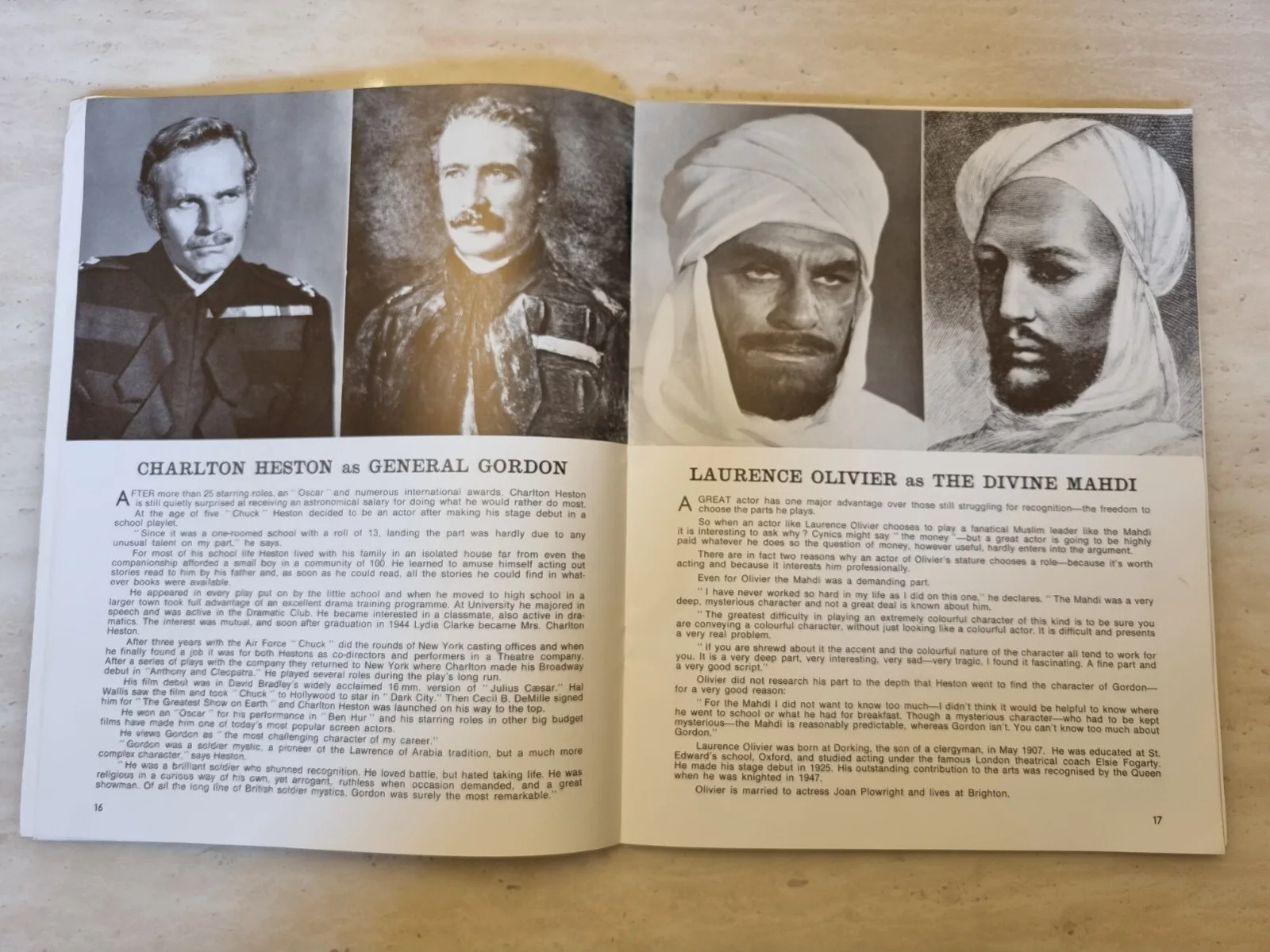 Khartoum Charlton Heston Laurence Olivier Richard Johnson Cinema Programme 1966, изображение 4