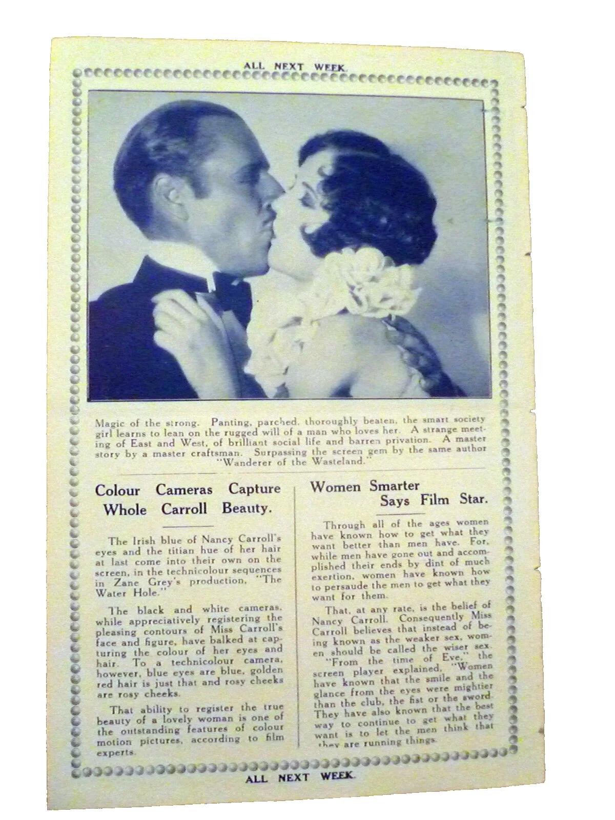 1929 Cinema Programme The Lion and The Mouse May McVay/ The Water Hole Jack Holt, image 2